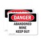 Signmission Abandoned Mine Keep Out Danger Sign, Vinyl Decal, 5in W x 3.5in L, 2PK OS-2PACK-DS-D-35-L-1886 - alternate 1